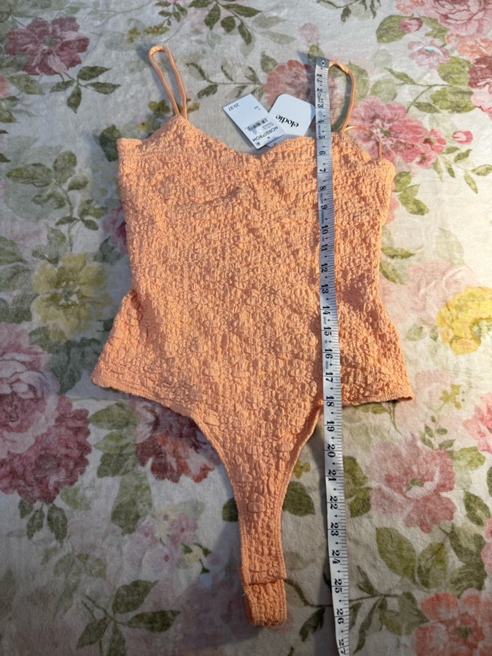 NWT Nordstrom Elodie Floral Embroidered Textured BodySuit - Picture 7 of 9